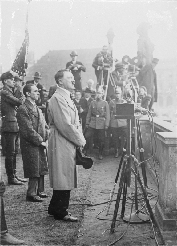 Adolf Hitler gives a speech at a rally of the National Socialists in Lustgarten next to the Berliner Palace